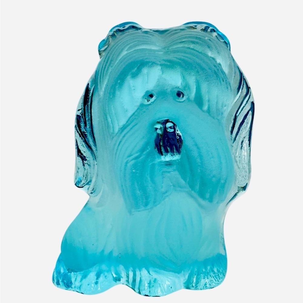 Viking Glass Yorkie Terrier Dog Paperweight